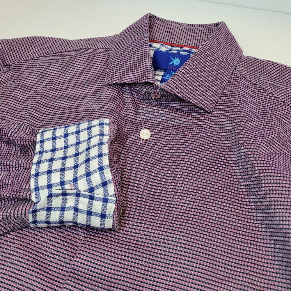 Egara, Red/Blue Check, Long Sleeve Shirt, Non-Iron, Size‎ M